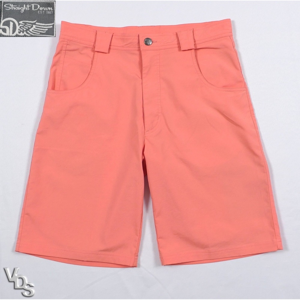 Straight Down Performance Stretch Salmon Golf Shorts Men's 32" Waist (Actual)